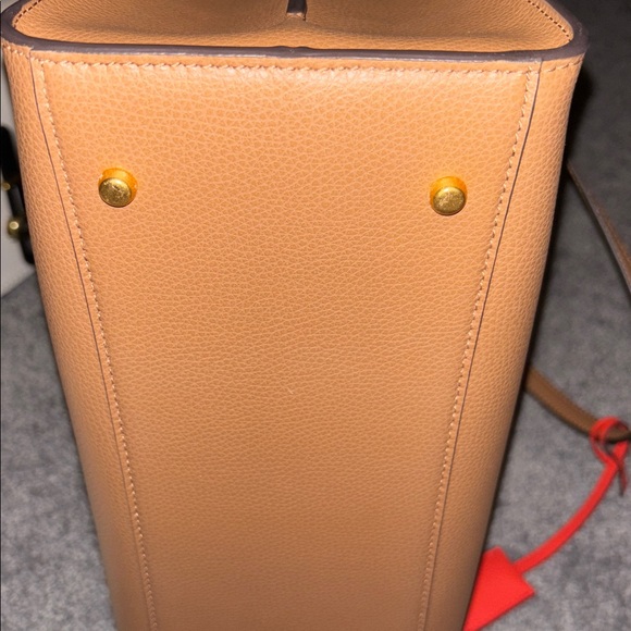 Tory Burch Tan Leather Tote with Red Accents - Picture 12 of 15